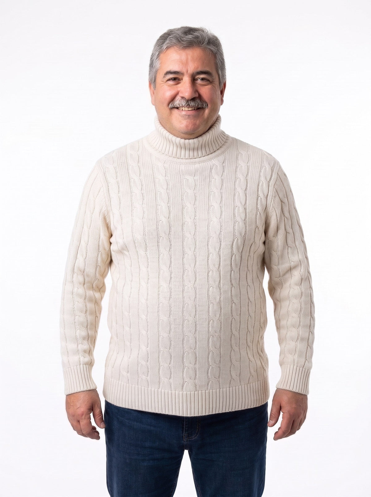Adriano | Jersey de Ochos Grueso de Cuello Alto