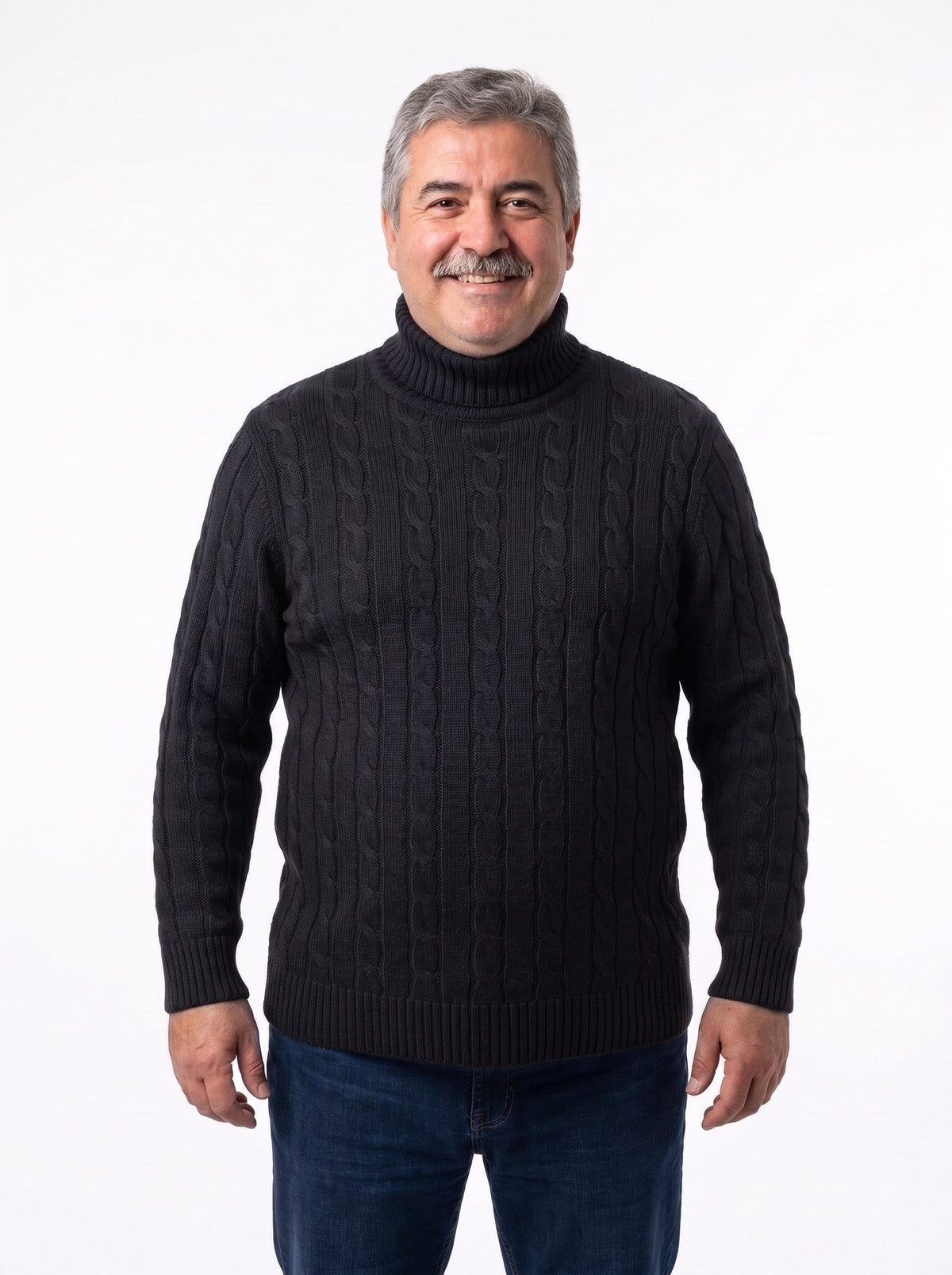 Adriano | Jersey de Ochos Grueso de Cuello Alto