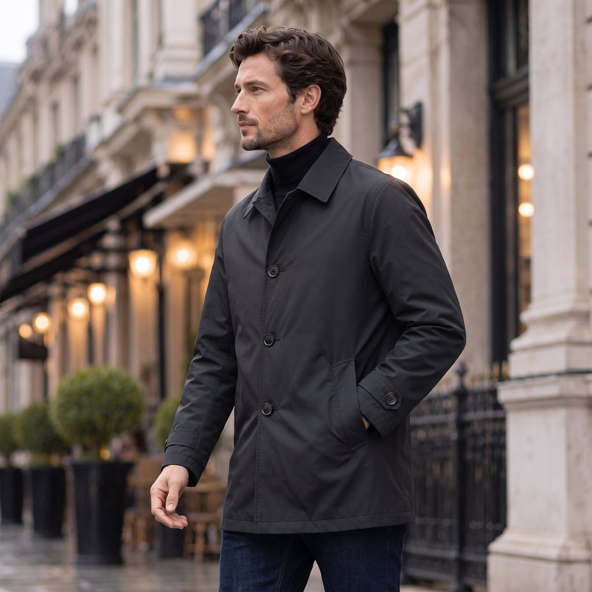 Enzo | Gabardina Corta de Hombre