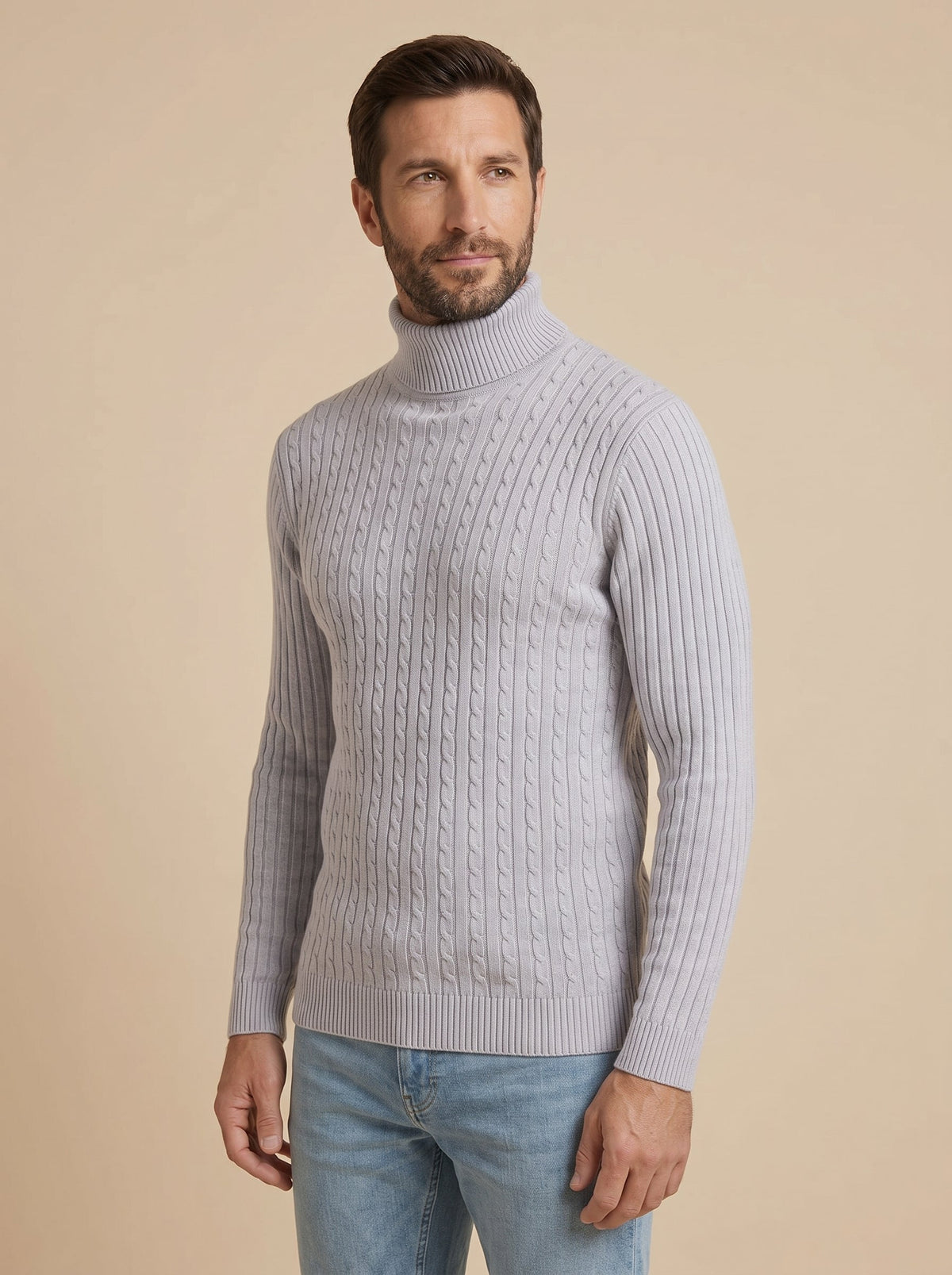 Franco | Jersey Trenzado de Cuello Alto