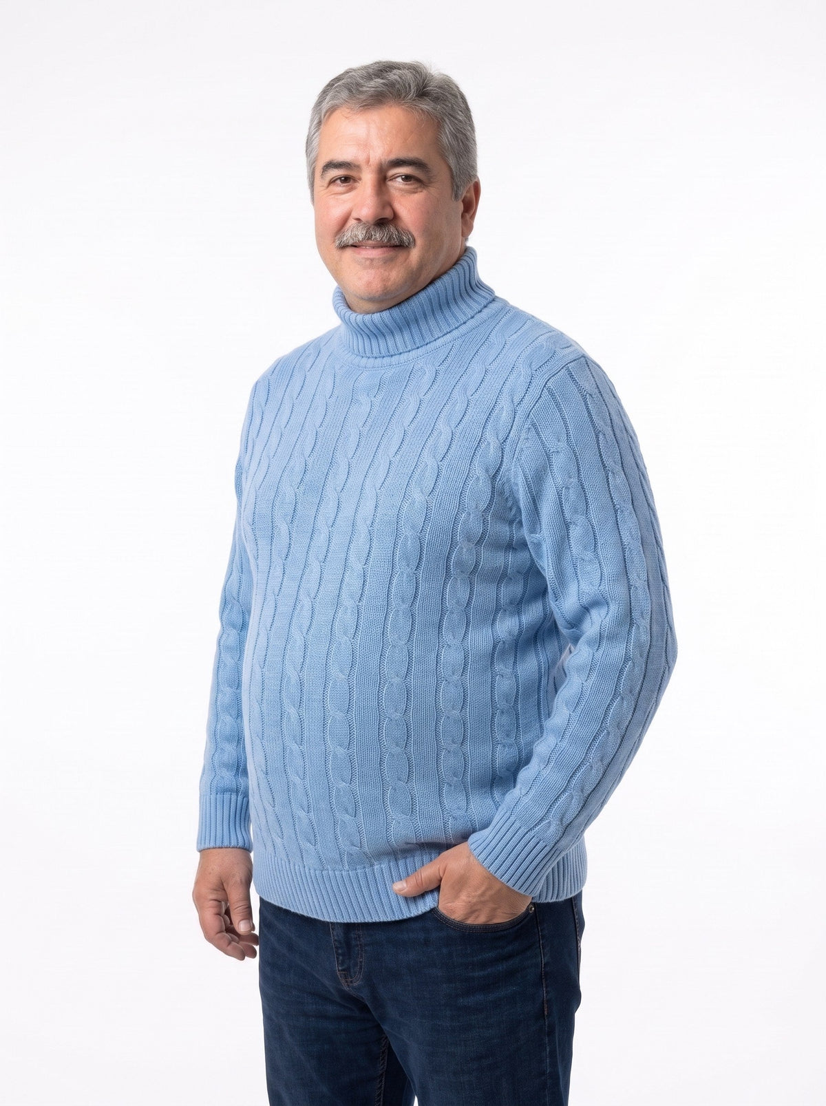 Adriano | Jersey de Ochos Grueso de Cuello Alto