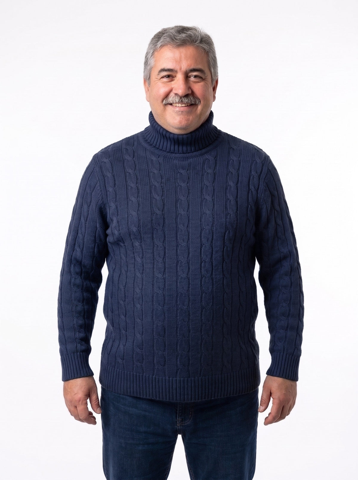 Adriano | Jersey de Ochos Grueso de Cuello Alto