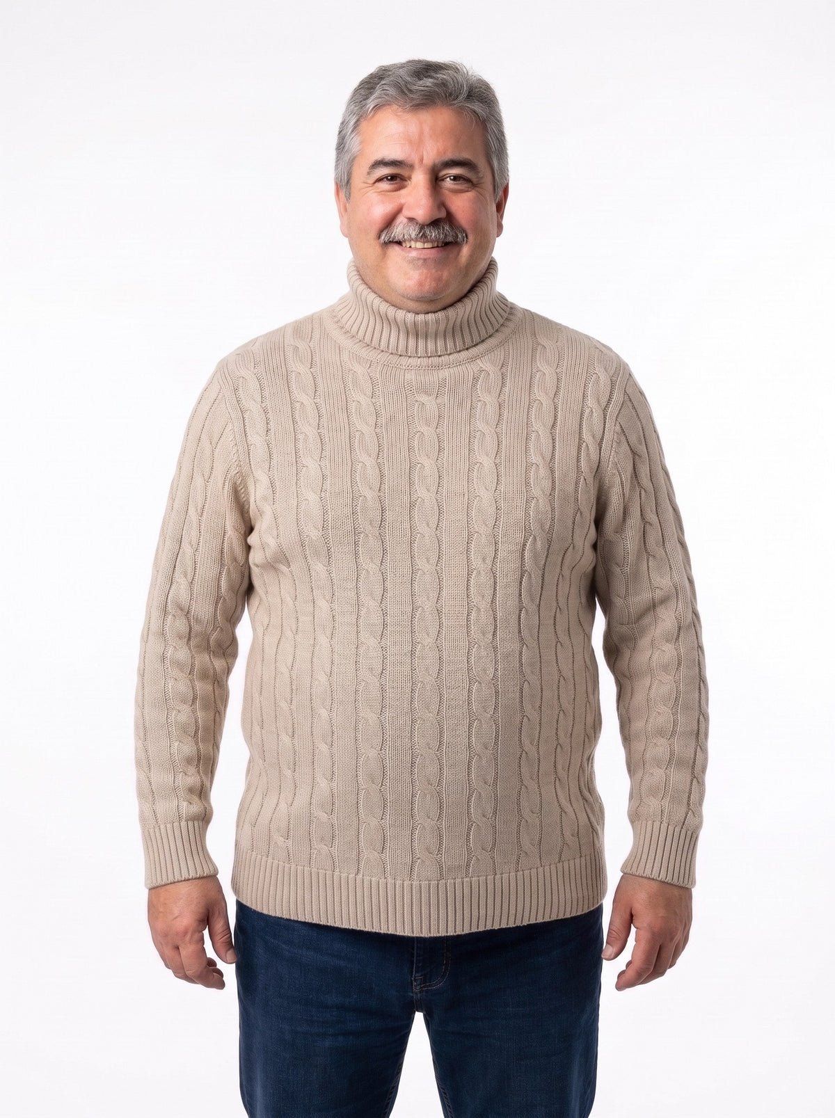 Adriano | Jersey de Ochos Grueso de Cuello Alto