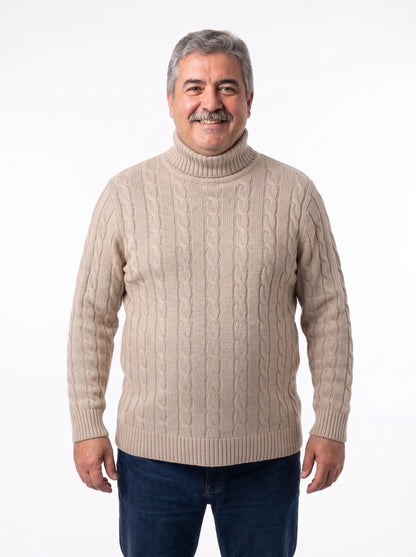 Adriano | Jersey de Ochos Grueso de Cuello Alto