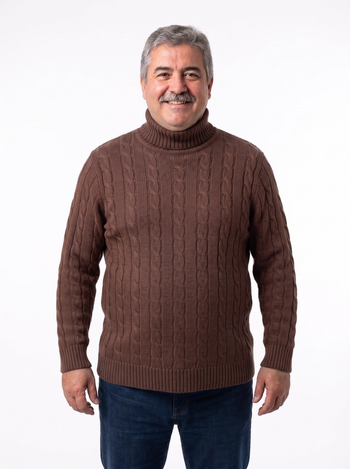 Adriano | Jersey de Ochos Grueso de Cuello Alto