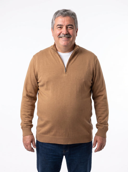 Claudio | Jersey Fino con Media Cremallera