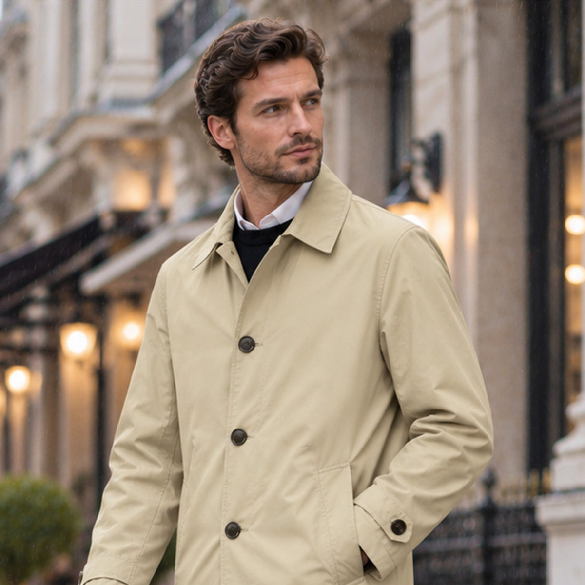 Enzo | Gabardina Corta de Hombre