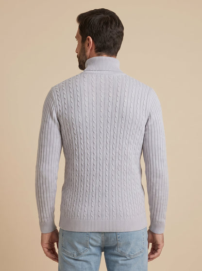 Franco | Jersey Trenzado de Cuello Alto