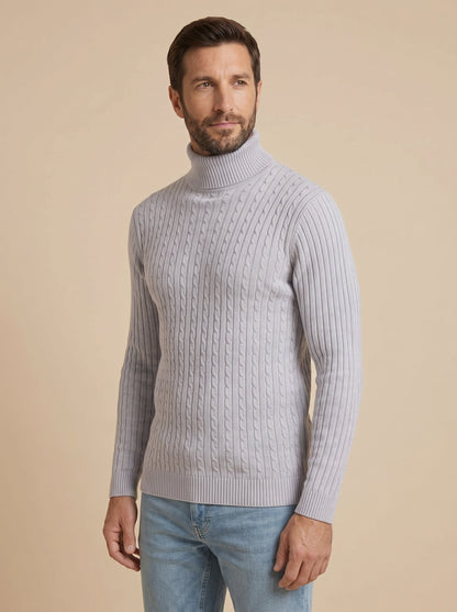 Franco | Jersey Trenzado de Cuello Alto